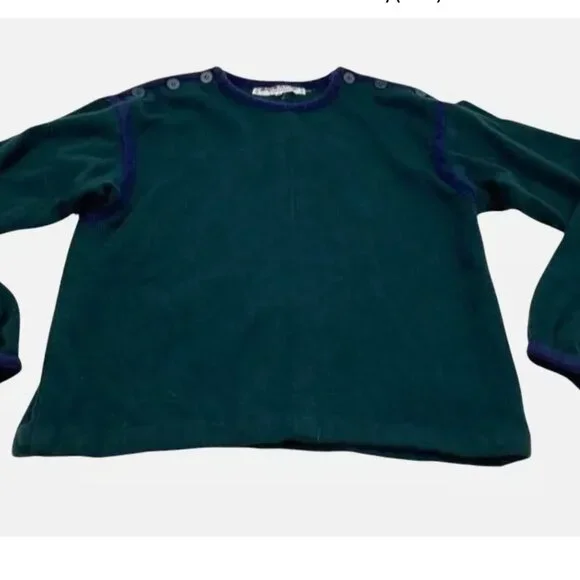 YSL Yves Saint Laurent Rive Gauche Vintage 80s Green Purple Sweater Top Sz 42 M - Picture 7 of 11